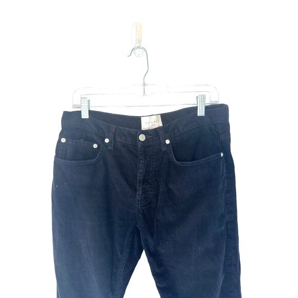 Sandro‎ Men's  Navy Droit Cotton Button Fly Corduroy Straight Leg Pants Size 33 - Picture 5 of 13